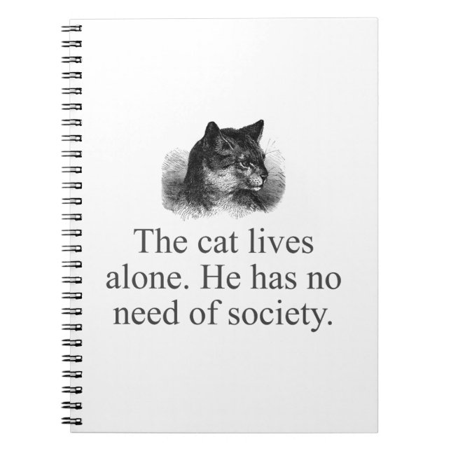 Carnet Le chat vit seul (Devant)