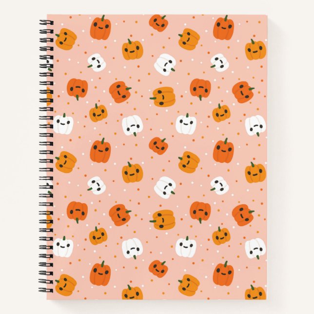 Carnet Le Citrouille Cute Kawaii fait face au Motif (Devant)