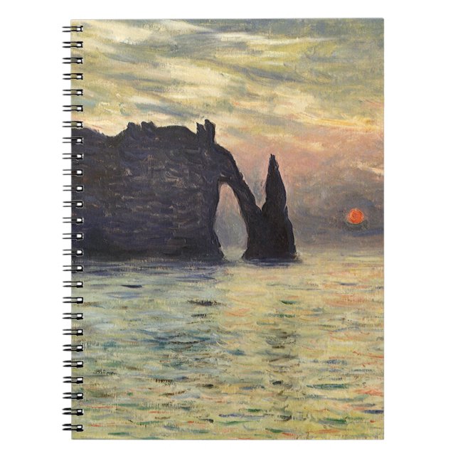 Carnet Le Cliff Etretat, coucher de soleil de Claude Mone (Devant)