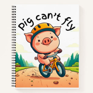 Carnet Le cochon ne peut pas voler. G rose