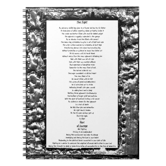 Carnet Le combat et les signes du courage (Devant)