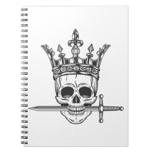 Carnet Le crâne Vintage du prince à la couronne avec l'