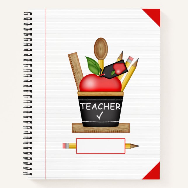 Carnet Le Cupcake de pomme de l'enseignant règle grand Ca (Devant)