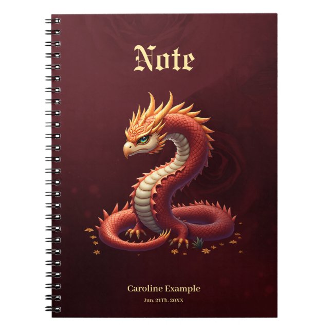 Carnet Le dragon serpent doré. (Devant)