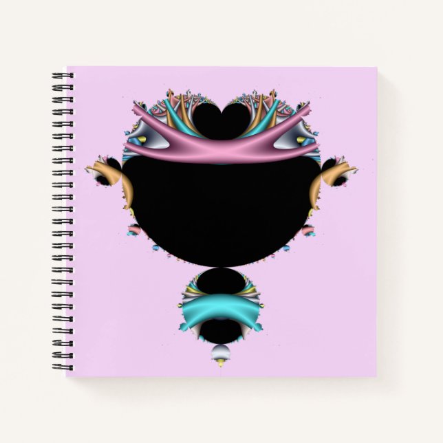Carnet Le fameux ensemble rose et Turquoise Mandelbrot (Devant)