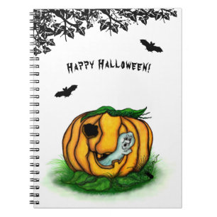 Carnet Le fantôme d'Halloween, chauve-souris, fantôme et