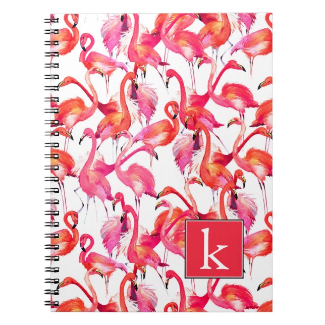 Carnet Le Flamant rose d'aquarelle dans les aquarelles | (Devant)