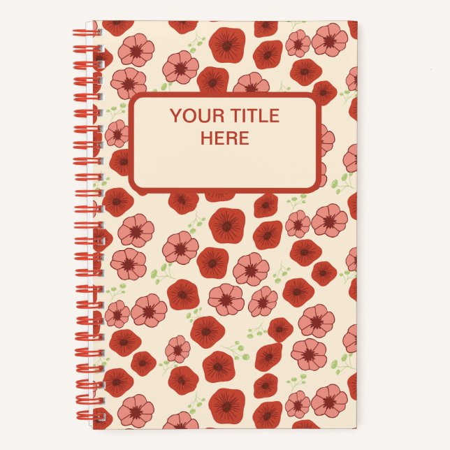 Carnet Le Japonisme Blossom Motif. Rouge, rose, vert et c (Recto)
