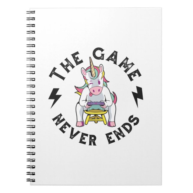 Carnet Le jeu ne se termine jamais pour les licornes (Devant)