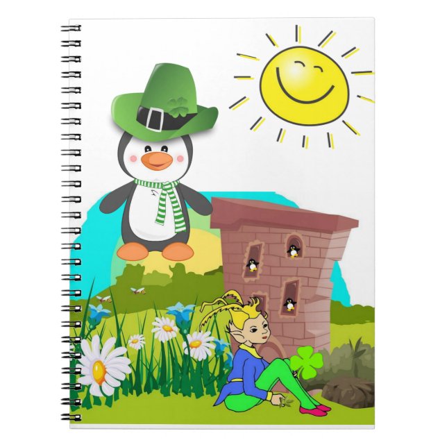 Carnet le jour de saint-patrick pingouin leprechaun (Devant)