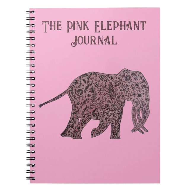 Carnet Le Journal/Cahier de l'Éléphant Rose (Devant)