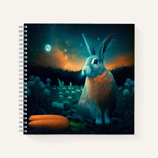 Carnet Le lapin de la prospérité au clair de lune (Devant)