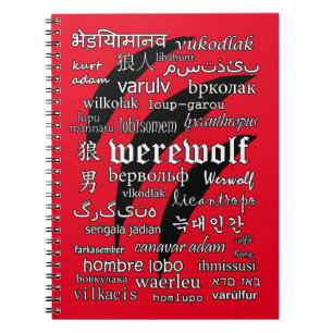 Carnet Le loup-garou dans 33 langues se développent en