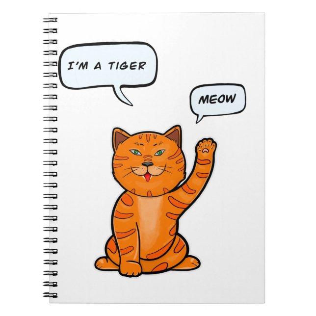 Carnet Le mignon chat orange dit "Meow". Tiger 2022 (Devant)