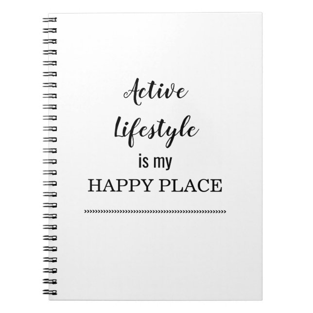 Carnet Le mode de vie actif est mon endroit heureux (Devant)