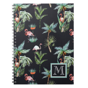 Carnet Le motif de paume d'aquarelle ajoutent votre