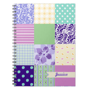 Carnet Le motif Girly personnalisé ajuste l'édredon de