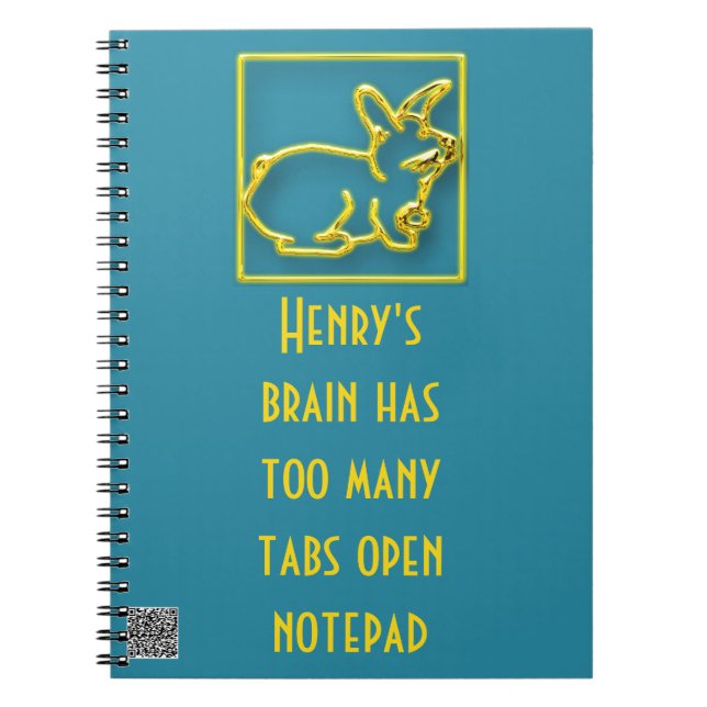 Carnet Le Nom Personnalisé A Trop D'Onglets Ouvrir Le Car (Devant)