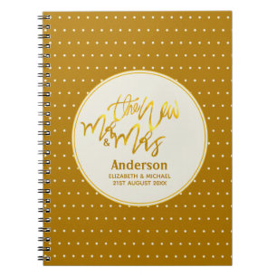 Carnet Le Nouveau M. et Mme (nom, date) Mariage Gold Deco