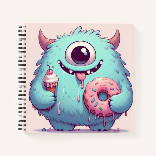 Carnet “Le p’tit monstre mangeur de donut“ (Devant)