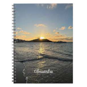 Carnet Le paradis tropical paisible du coucher du soleil 