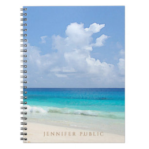 Carnet Le paysage marin de nature d'aquarelle ondule le
