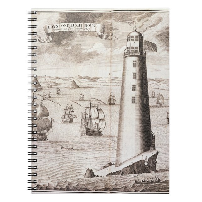 Carnet Le phare d'Eddystone, gravé par Hendrick Hul (Devant)