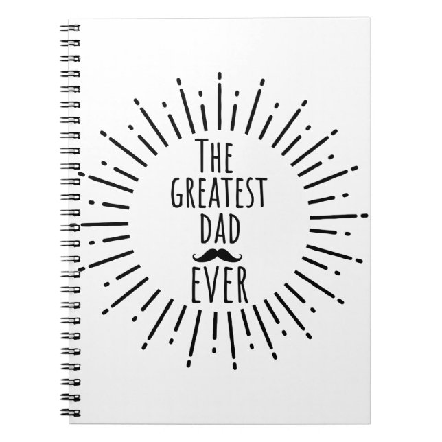 Carnet Le plus grand papa jamais Vintage Moustache (Devant)