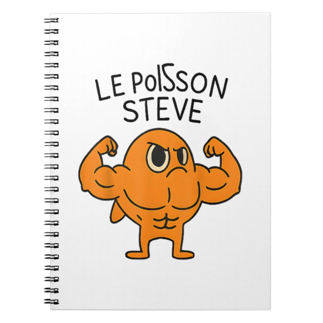 Carnet Le Poisson Steve Funny Cartoon de poisson musclé (Devant)