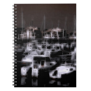 Carnet Le port de nuit effet numérique de style "impressi