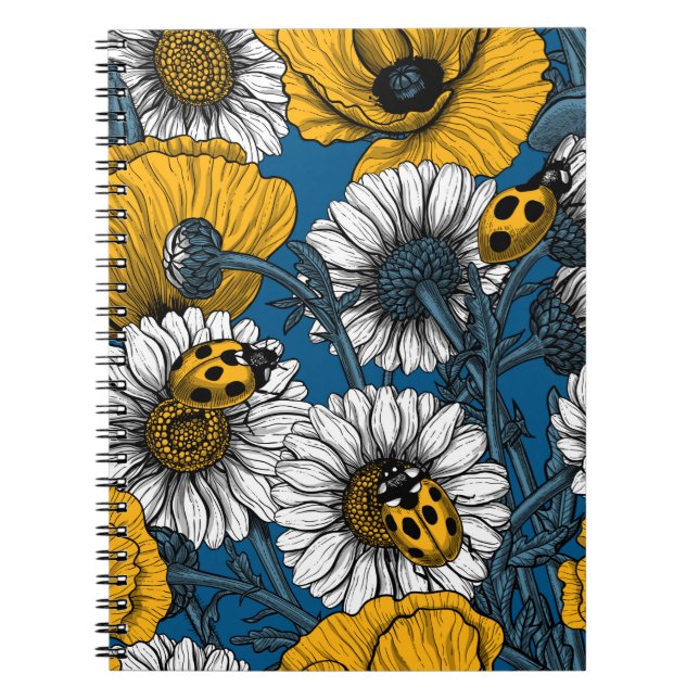 Carnet Le pré en jaune et bleu (Devant)