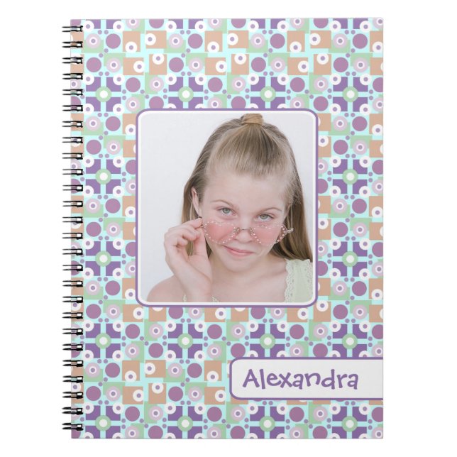 Carnet Le rétro modèle photo de la fille géométrique de (Devant)