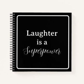 Carnet 'Le rire est une superpuissance' Phrase blanc