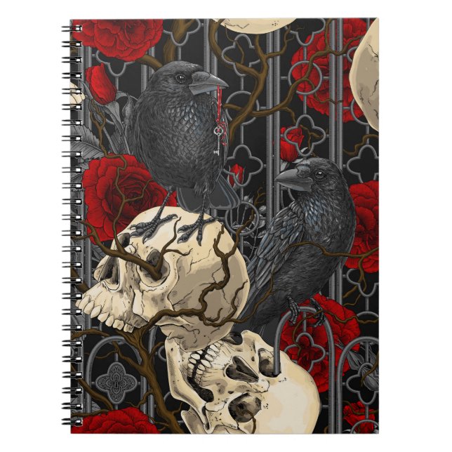 Carnet Le secret de Raven. Illustration gothique sombre e (Devant)