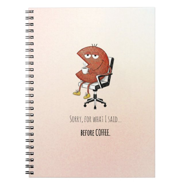 Carnet Le style rétro drôle alimenté par le café (Devant)