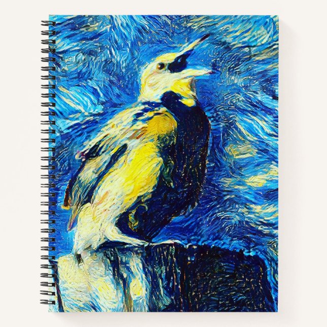 Carnet Le style VanGogh aux oiseaux solitaires (Devant)