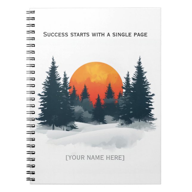 Carnet "Le succès commence par une seule page" Personnali (Devant)