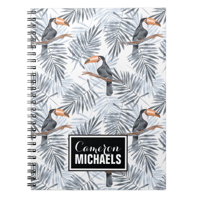 Carnet Le toucan gris | ajoutent votre nom (Devant)
