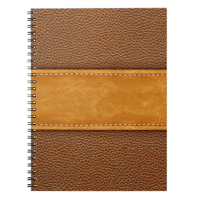 Carnet Leather Luxe : Elégance Brown avec points (Devant)