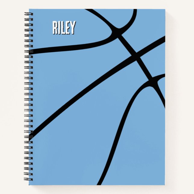 Carnet Lecteur de basketball bleu clair Nom ou texte pers (Devant)