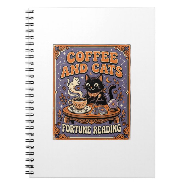 Carnet Lecture de la Chance Café et Chats Feuilles de Thé (Devant)