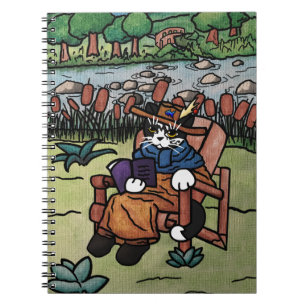 Carnet Lecture extérieure Jardin Chat