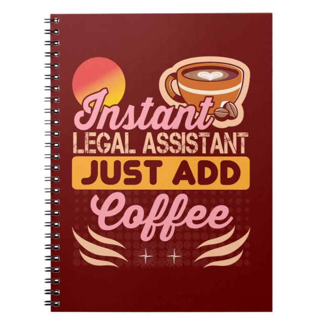 Carnet Legal Assistant Coffee Notebook Gift (Devant)