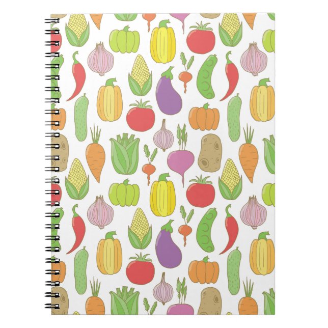 Carnet Légumes dessinés à la main, arrière - plan de dood (Devant)