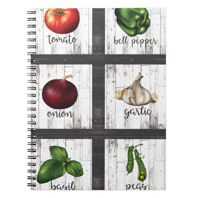 Carnet Légumes & Herbes Cuisine Moderne Rustique Nourritu (Devant)