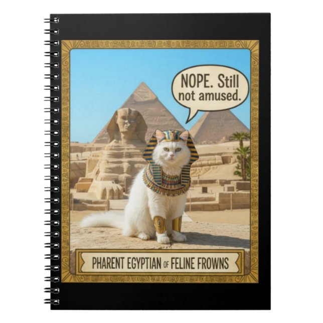 Carnet L'Égypte ancienne Pharaoh royal drôle chat blanc  (Devant)