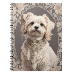 Carnet L'Élégant Chien Maltais William Morris Inspiré