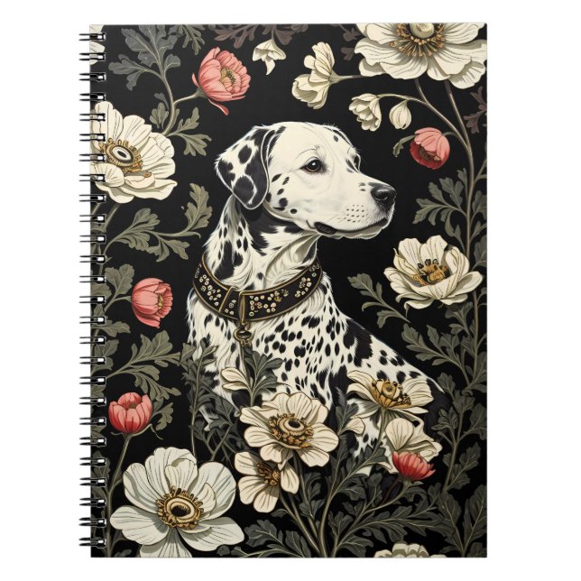 Carnet L'élégante Dalmatie William Morris Inspiré (Devant)