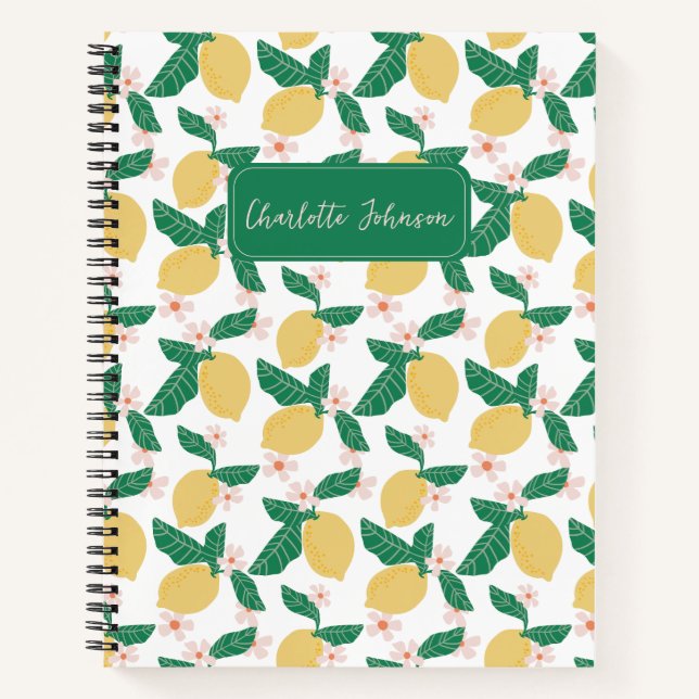 Carnet Lemon Floral Personalized (Devant)