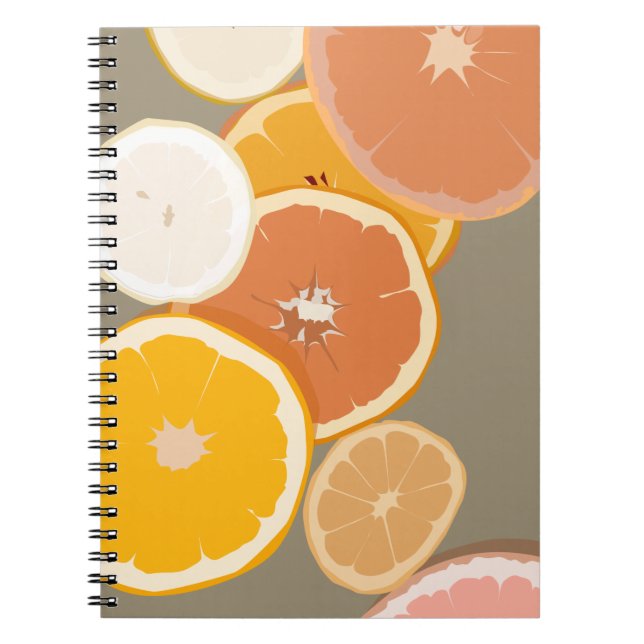 Carnet Lemon Orange Pamplemousse Citrus Art notebook (Devant)